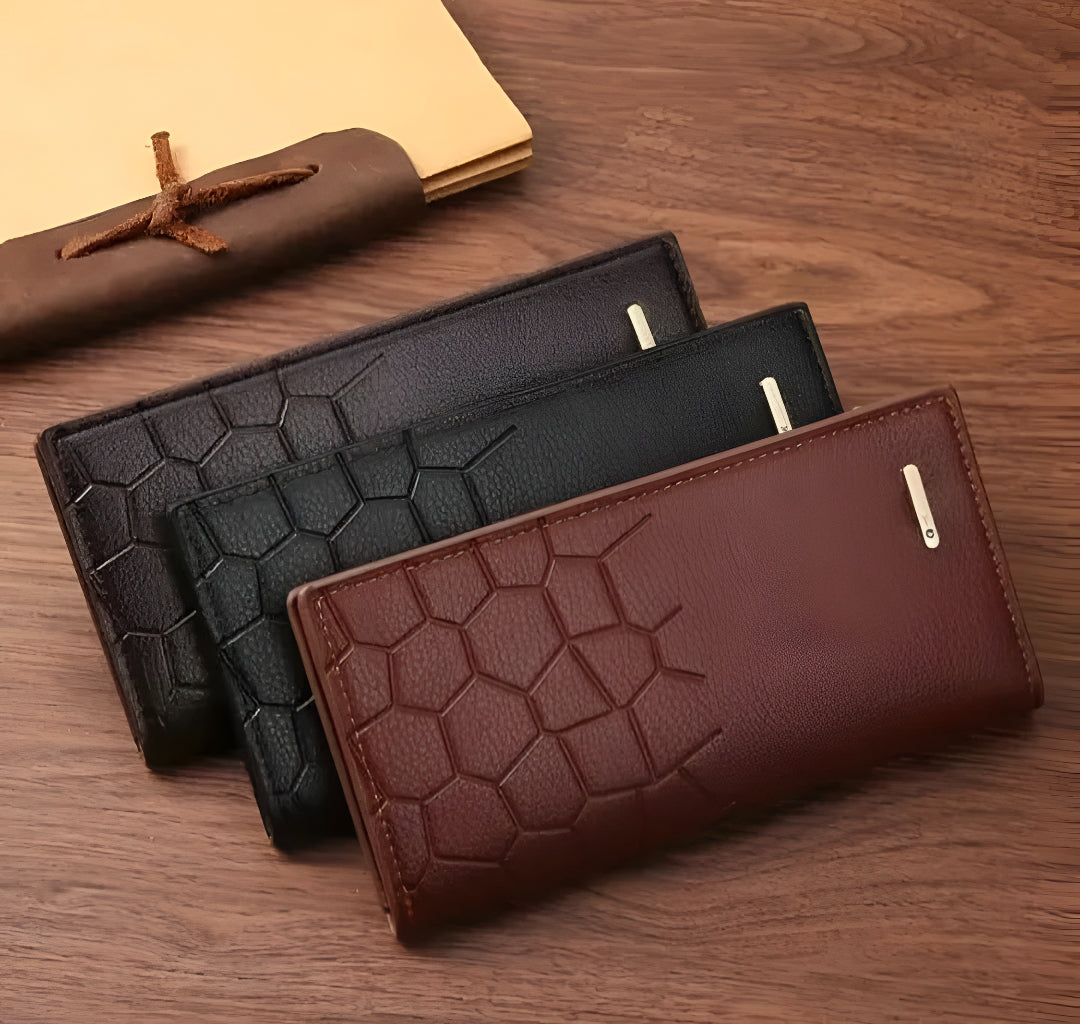 Men's Premium Leather Wallet (Half-Crocodile Design)