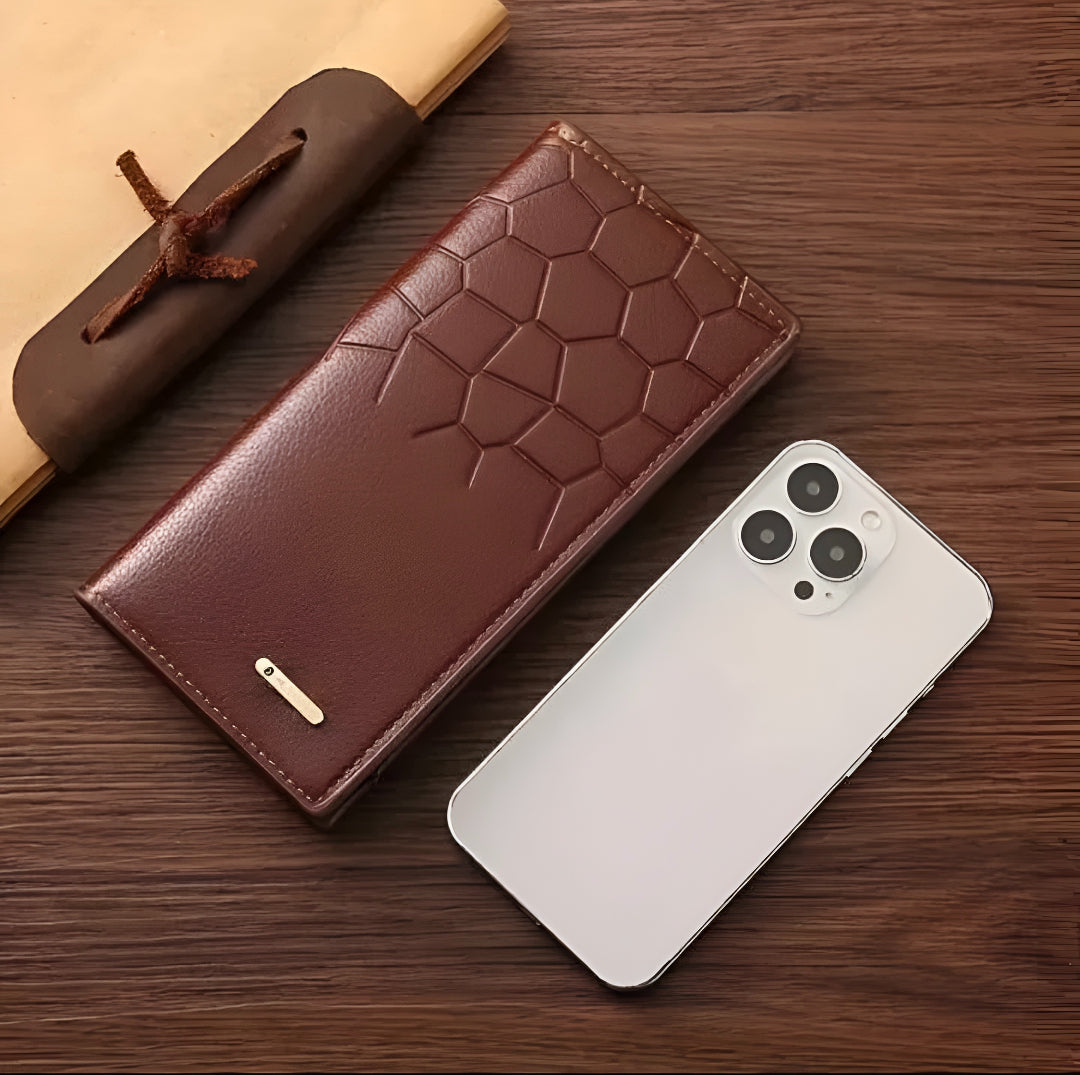 Men's Premium Leather Wallet (Half-Crocodile Design)
